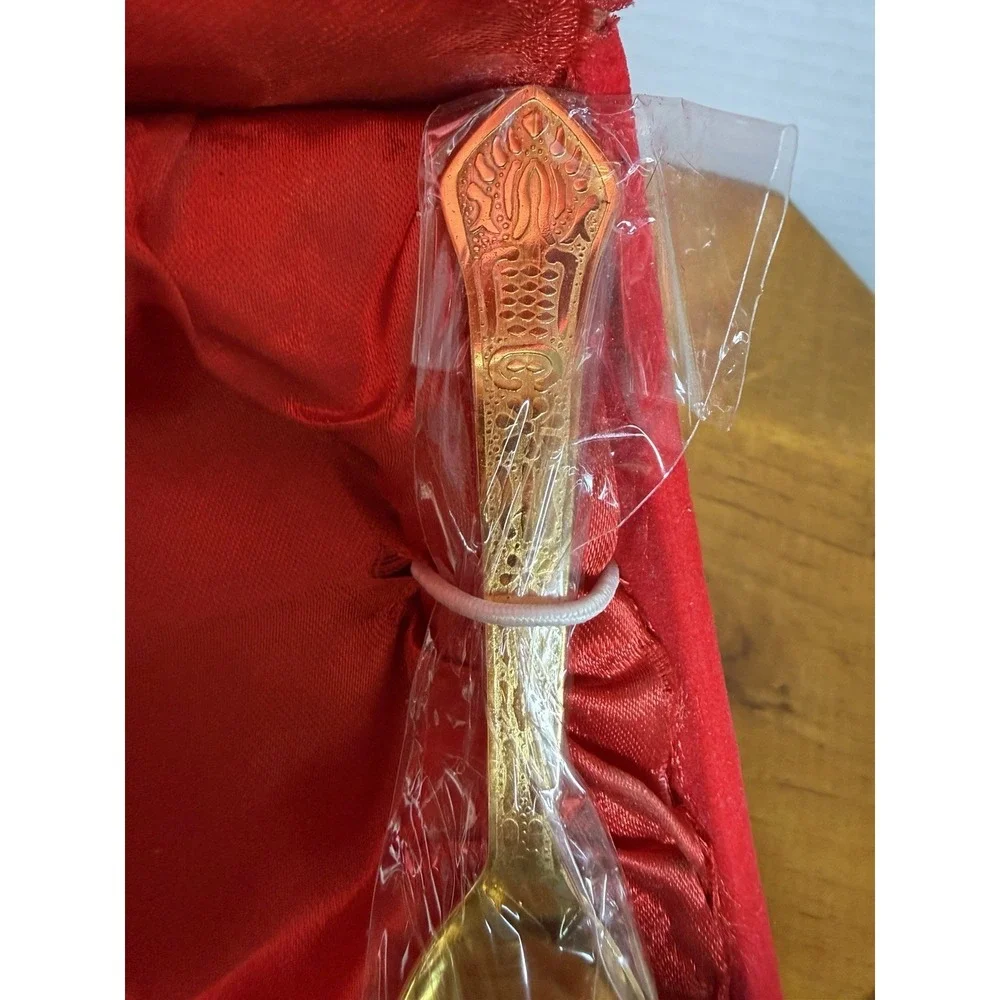 Indian‎ Gold & Silver Plated Bowl with Spoon in box